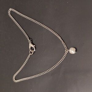 ❤️ Pearl Silver Ankle Bracelet